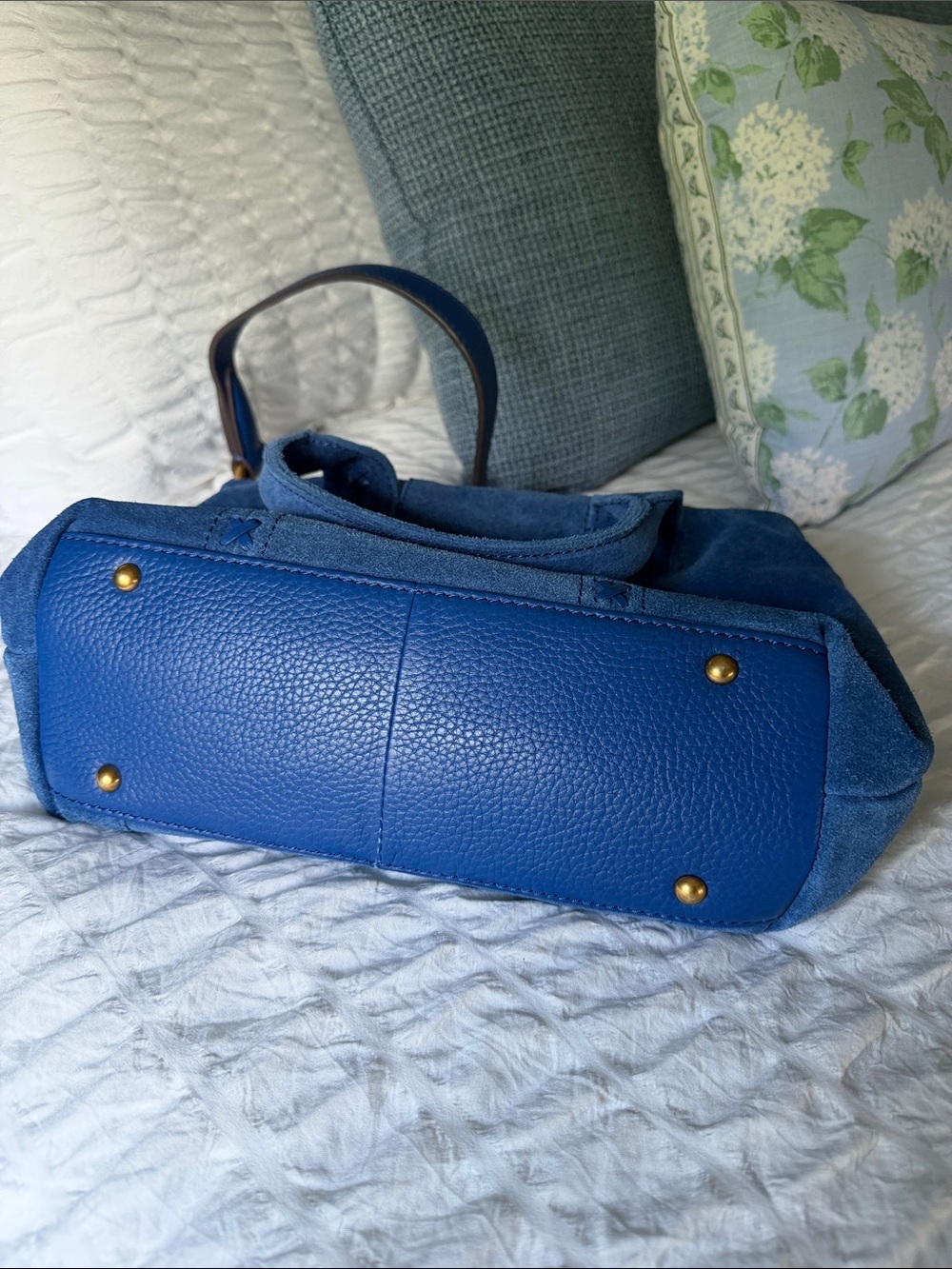 Aimee Kestenberg Hudson Mini Satchel Galactic BLUE Suede Bag - Picture 3 of 8